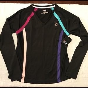 Fila athletic long sleeve shirt with color block stripe details - NWT